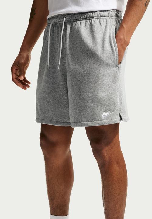 Nike - Nsw Club Frech Terry Flow Shorts - Dk Grey Heather/Lt Smoke Grey/White