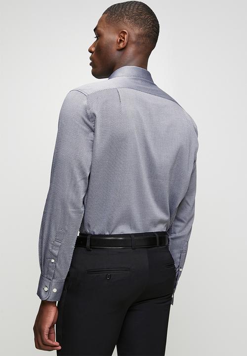 POLO - MENS LS GEO PRINT SHIRT - Black