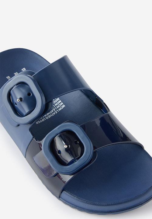 Cotton On - Kids Double Buckle Jelly Slide - Squid Ink