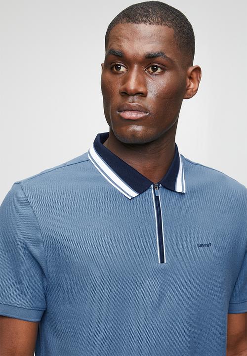 Levi’s® - Honeycomb zip polo - blue