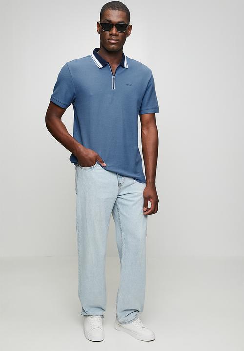 Levi’s® - Honeycomb zip polo - blue