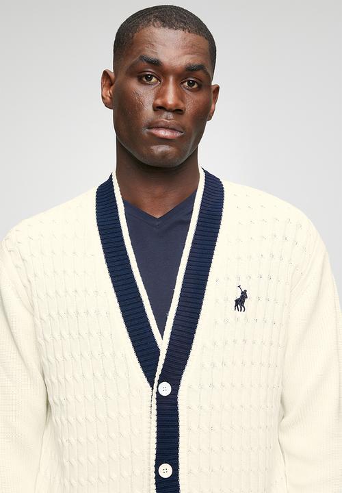 POLO - Sport Cable Knit Cardigan - White