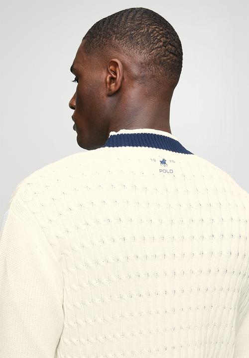 POLO - Sport Cable Knit Cardigan - White