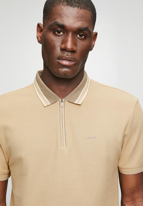 Levi’s® - Honeycomb zip polo - khaki / beige