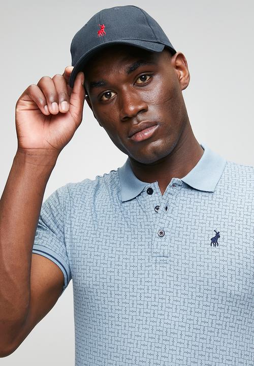 POLO - Geometric Pima Printed Golfer -  Blue