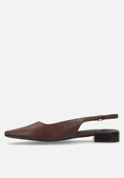 Raid London - Hatty block heel slingback - brown