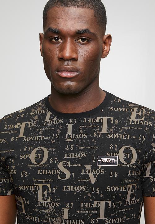 SOVIET - Rotary Print Fashion Tee - Black