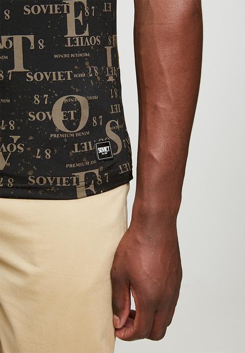 SOVIET - Rotary Print Fashion Tee - Black