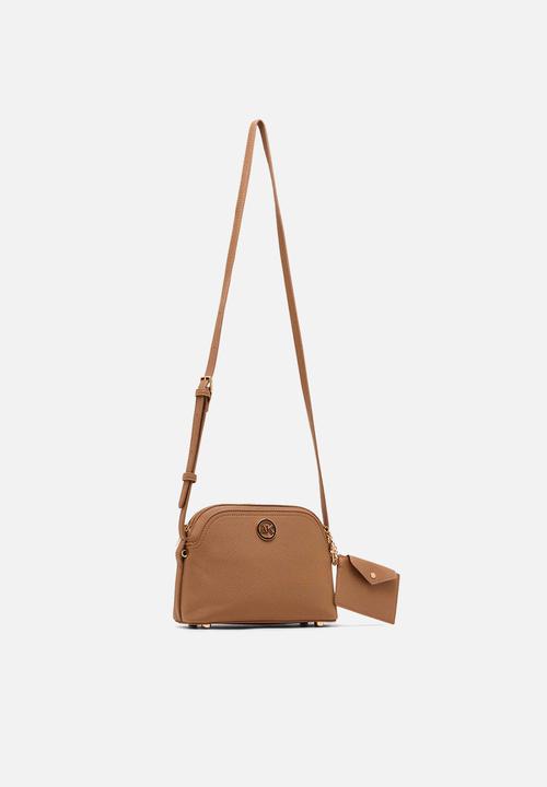 Anne Klein - Dome Crossbody with Detachable Card Case - Mocha