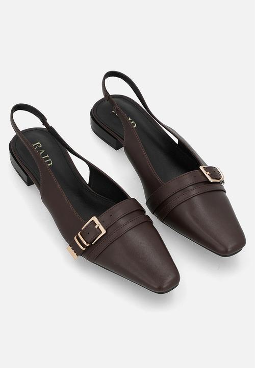 Raid London - Rimaya block heel slingback - brown