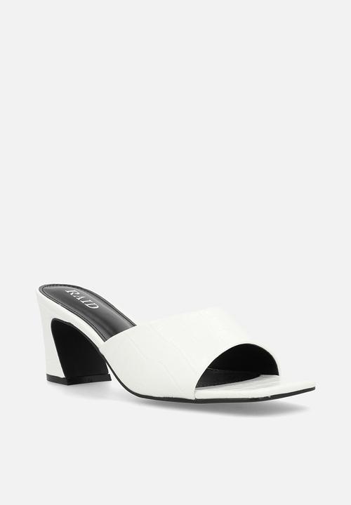 Raid London - Saanvi block heel mule - white croc