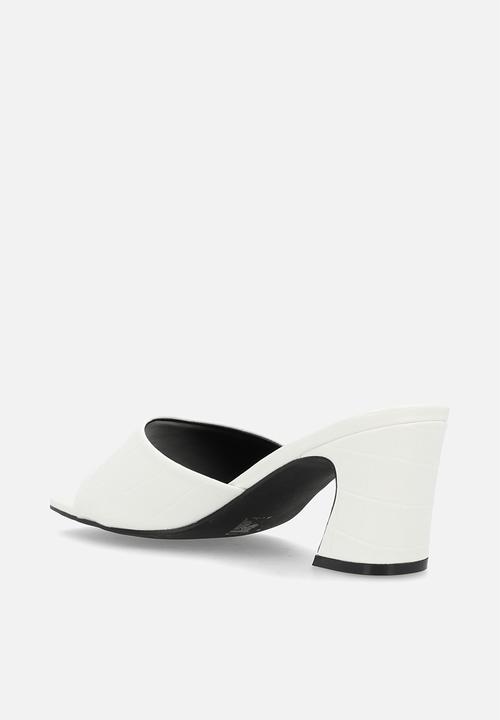 Raid London - Saanvi block heel mule - white croc