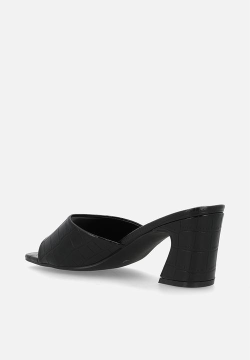 Raid London - Saanvi block heel mule - black croc
