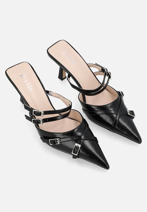 Raid London - Freesia stiletto heel mule - black patent