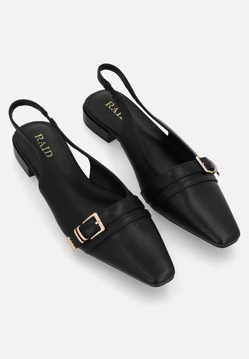 Raid London - Rimaya block heel slingback - black