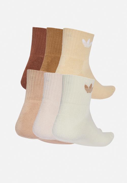 adidas Originals - 1/4 SOCKS 6P - cream white/wonder quartz/sand strata
