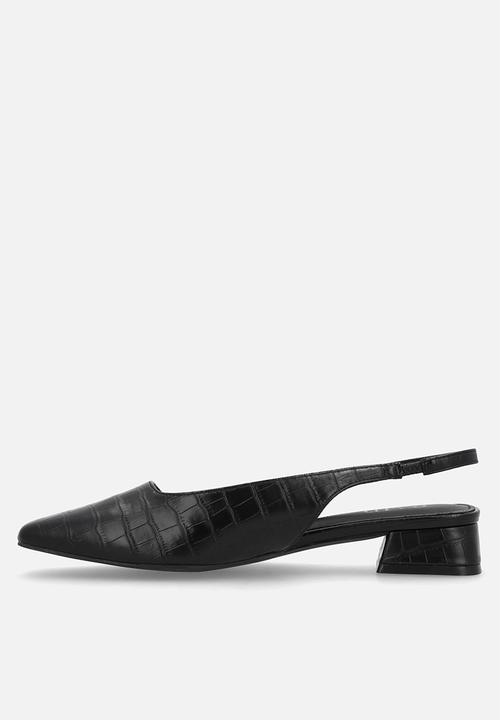 Raid London - Norine block heel slingback - black croc