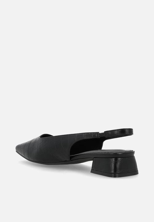 Raid London - Norine block heel slingback - black croc