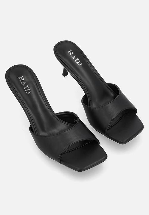 Raid London - Cerese stiletto heel mule - black pu
