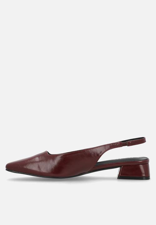 Raid London - Norine block heel slingback - burgundy