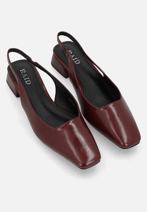 Raid London - Norine block heel slingback - burgundy