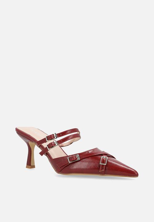 Raid London - Freesia stiletto heel mule - burgundy patent