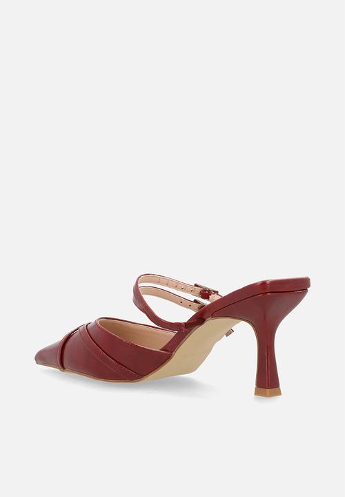 Raid London - Freesia stiletto heel mule - burgundy patent