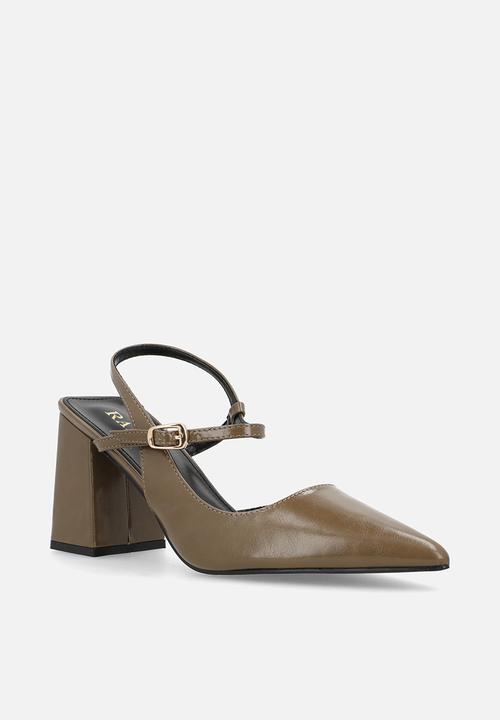 Raid London - Merrill block heel slingback - olive
