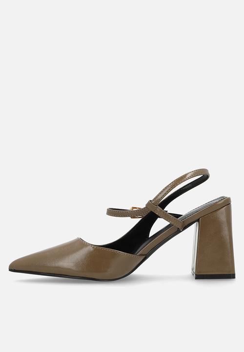 Raid London - Merrill block heel slingback - olive