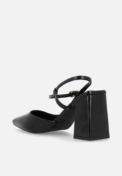 Raid London - Merrill block heel slingback - black