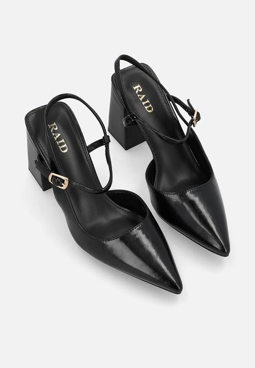 Raid London - Merrill block heel slingback - black