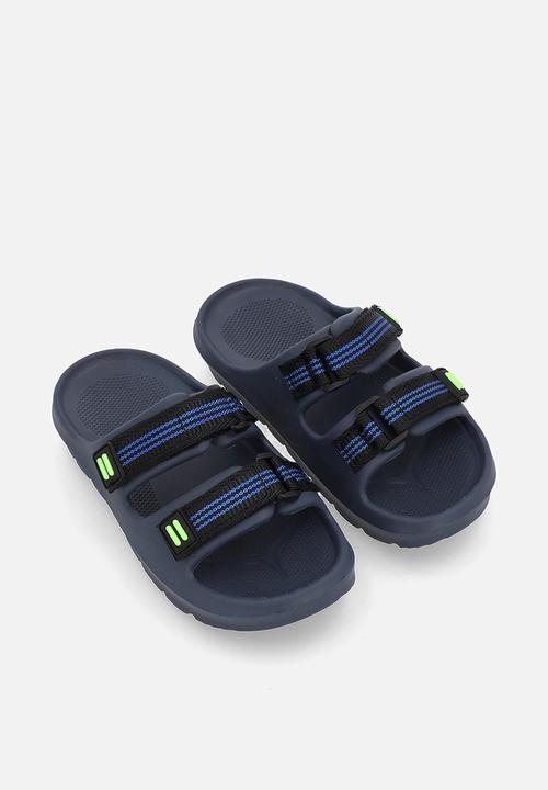 Pop Candy - Hook-and-loop strap slides - navy