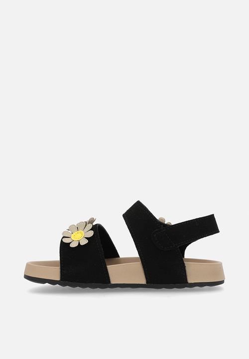 Pop Candy - Daisy applique sandals - black