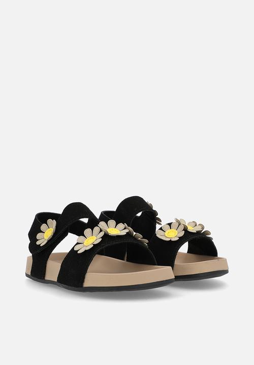 Pop Candy - Daisy applique sandals - black