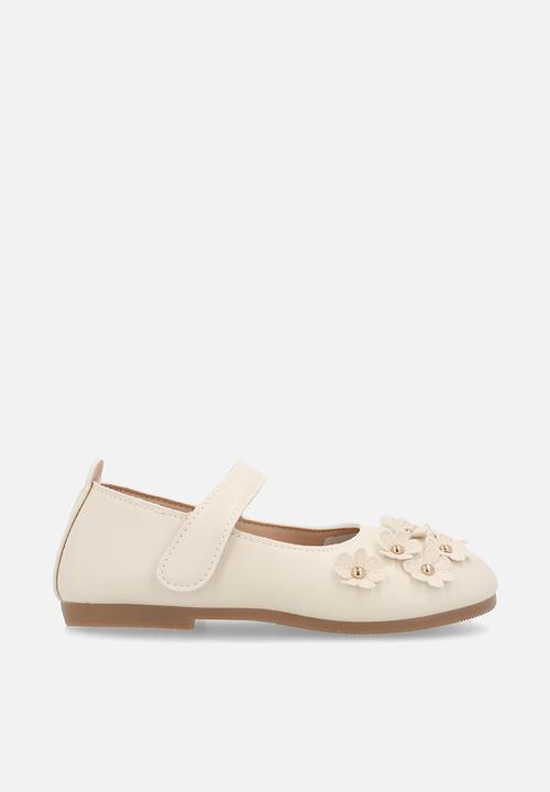 Pop Candy - Floral applique pumps - floral white