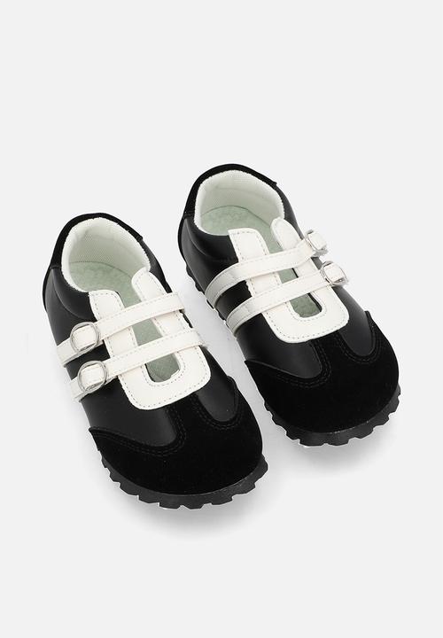Pop Candy - Double strap sporty pumps - black/white