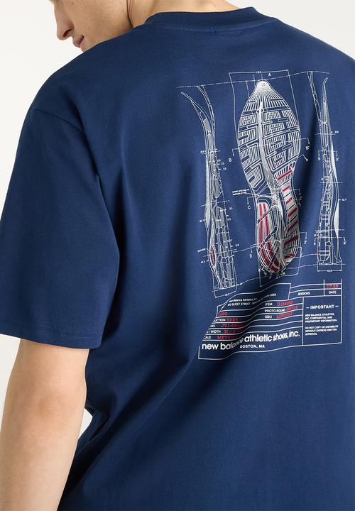 New Balance  - Archive Blueprint T-Shirt - Blue