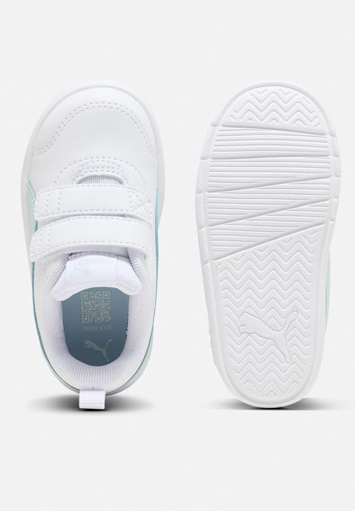 PUMA - Courtflex V3 V Inf - Puma White-Aqua Glow