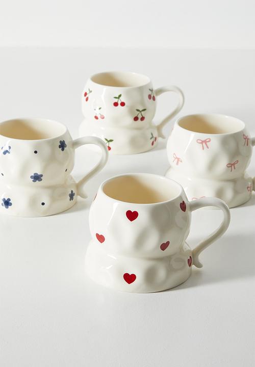 Pop Candy - Cherry aop rustic mug - cream/red