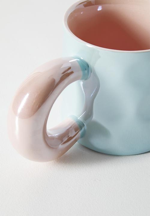 Pop Candy - Swirl pattern metallic mug - blue/pink