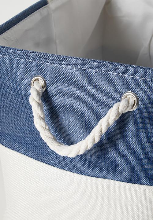 Pop Candy - Checkered fabric storage bin - blue/white