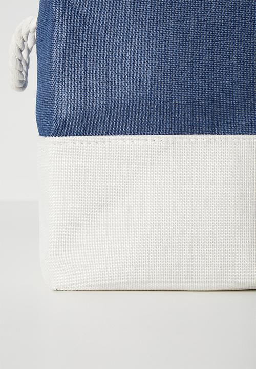 Pop Candy - Checkered fabric storage bin - blue/white