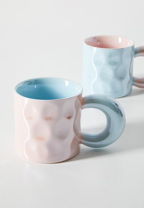 Pop Candy - Swirl pattern metallic mug - pink/blue