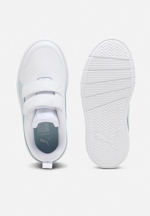 PUMA - Courtflex V3 V Ps - Puma White-Aqua Glow