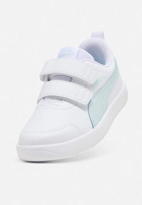 PUMA - Courtflex V3 V Ps - Puma White-Aqua Glow