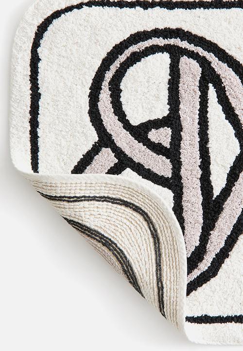 H&M - Motif-detail bath mat - white/bm