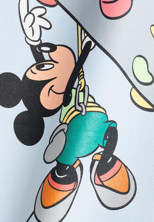 H&M - Oversized printed t-shirt - pale blue/mickey mouse