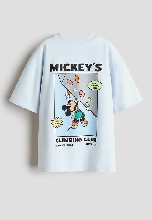 H&M - Oversized printed t-shirt - pale blue/mickey mouse