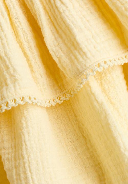 H&M - Tiered muslin skirt - yellow