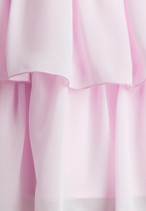 H&M - Tiered chiffon dress - light pink